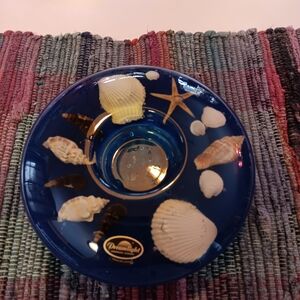 Decorative Blue Dreamlight Candle Holder with Seashells